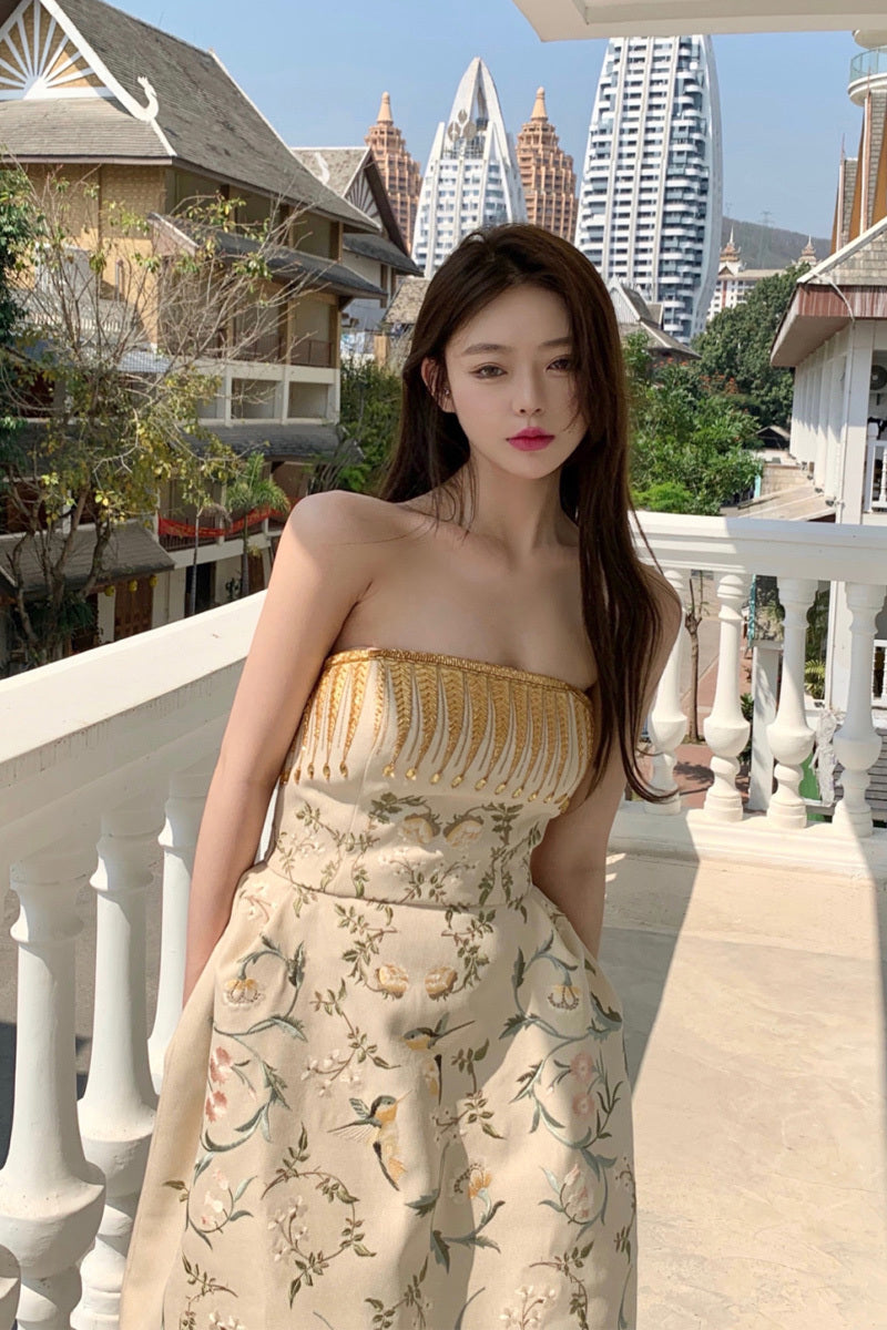 Tube Top Dress Sexy Summer New Gentle Style, Light Luxury, Ladies Temperament, High Sense Of Heavy Industry Skirt Women