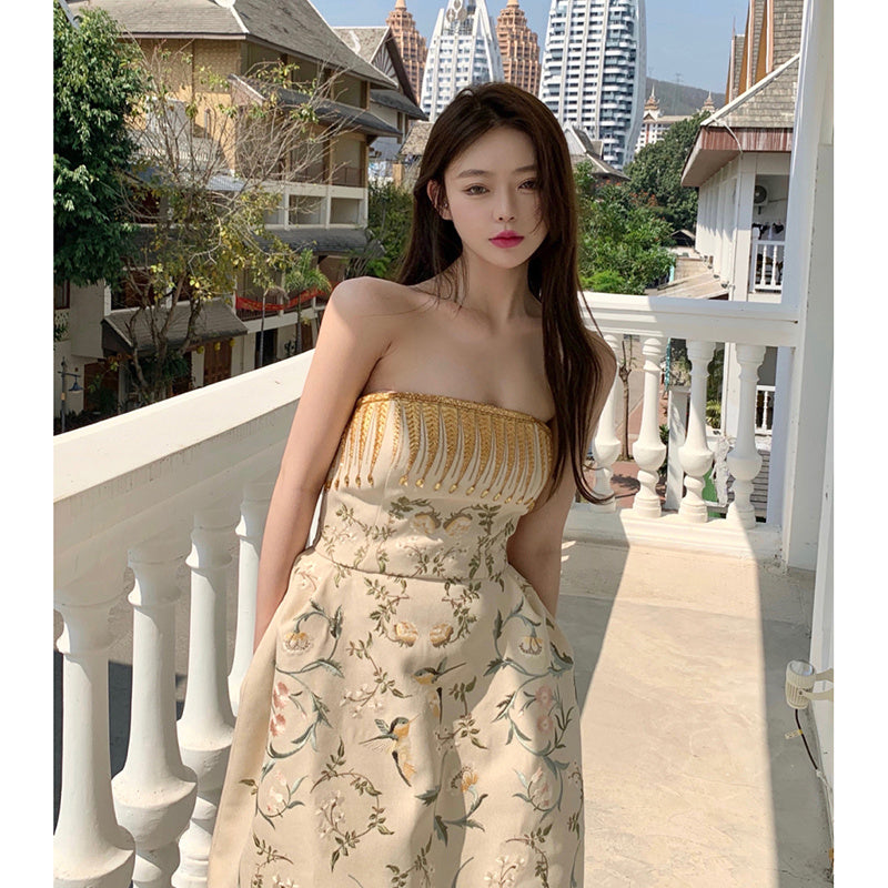 Tube Top Dress Sexy Summer New Gentle Style, Light Luxury, Ladies Temperament, High Sense Of Heavy Industry Skirt Women