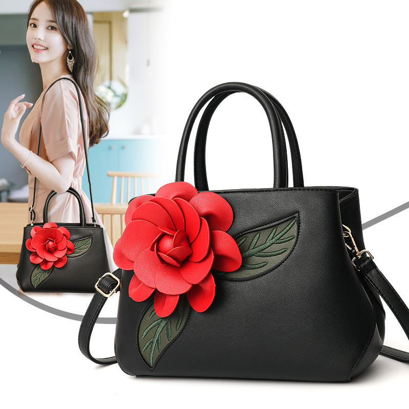 Women's fashionable big flower handbag lovely shoulder bag