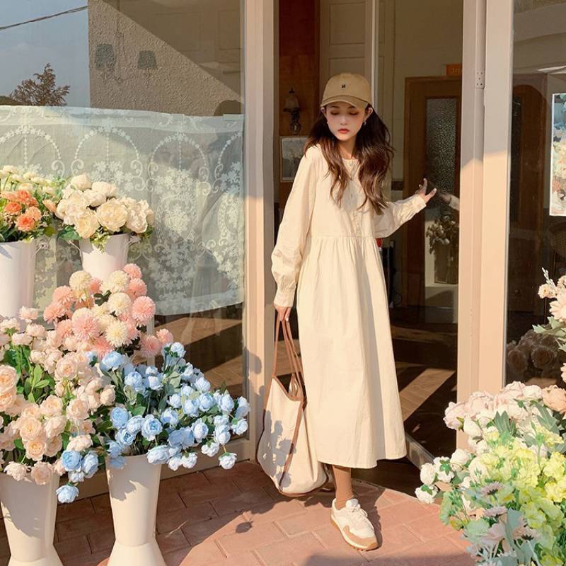 French Style Shirt Gentle Long Sleeve Dress